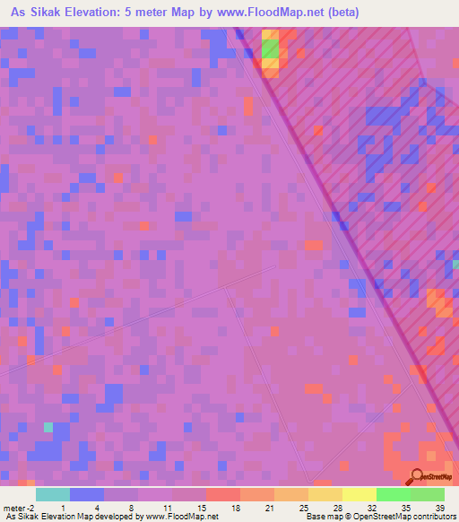 As Sikak,Saudi Arabia Elevation Map