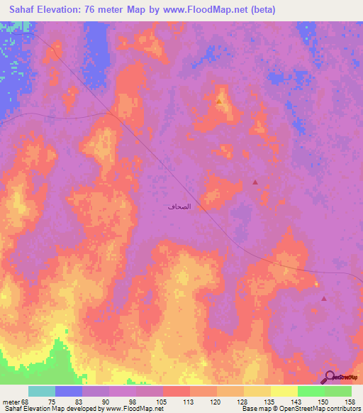 Sahaf,Saudi Arabia Elevation Map