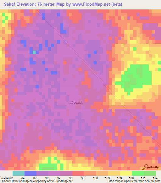 Sahaf,Saudi Arabia Elevation Map