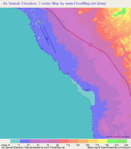 As Sawrah,Saudi Arabia Elevation Map