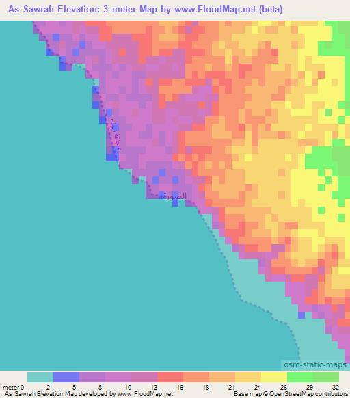 As Sawrah,Saudi Arabia Elevation Map