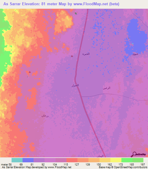 As Sarrar,Saudi Arabia Elevation Map