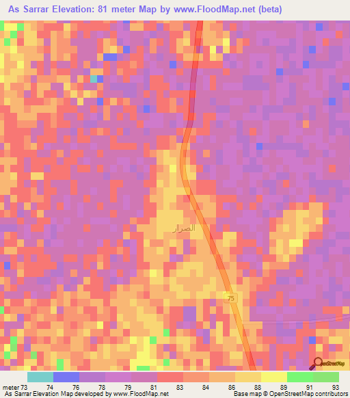 As Sarrar,Saudi Arabia Elevation Map