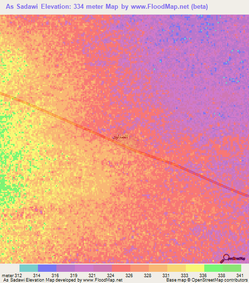 As Sadawi,Saudi Arabia Elevation Map