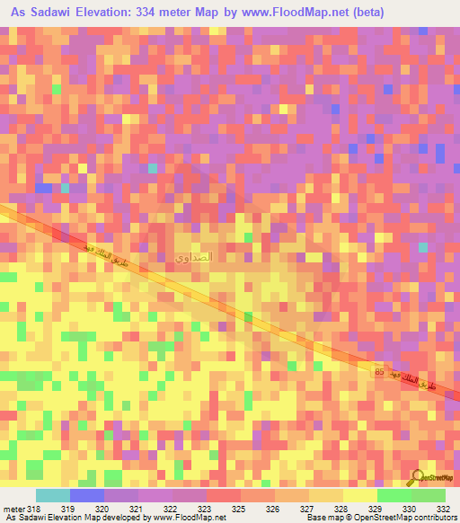 As Sadawi,Saudi Arabia Elevation Map