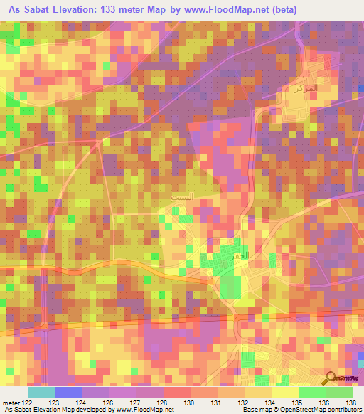 As Sabat,Saudi Arabia Elevation Map