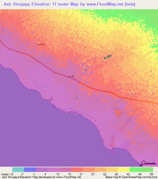 Ash Shuqayq,Saudi Arabia Elevation Map