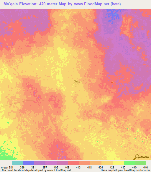 Ma`qala,Saudi Arabia Elevation Map