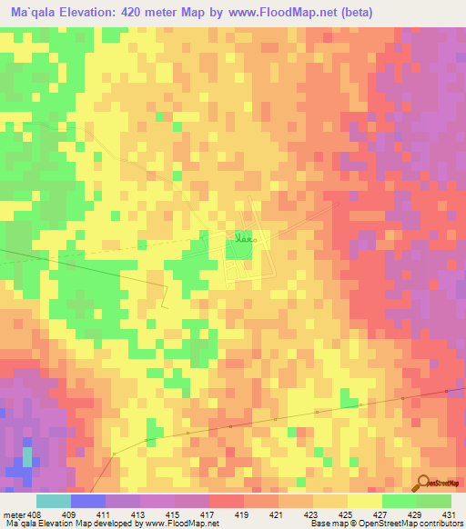 Ma`qala,Saudi Arabia Elevation Map