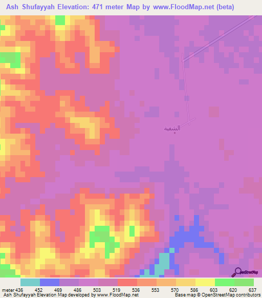 Ash Shufayyah,Saudi Arabia Elevation Map