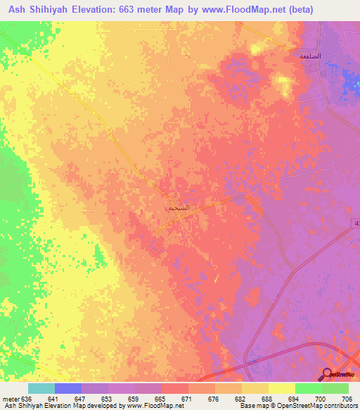 Ash Shihiyah,Saudi Arabia Elevation Map