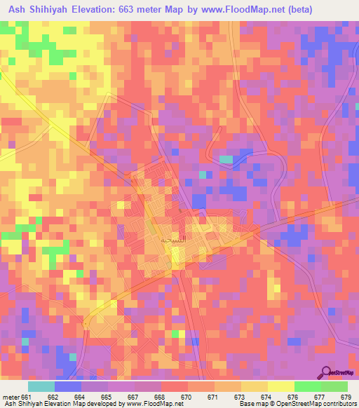 Ash Shihiyah,Saudi Arabia Elevation Map