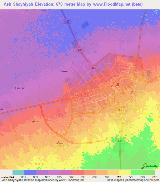 Ash Shayhiyah,Saudi Arabia Elevation Map