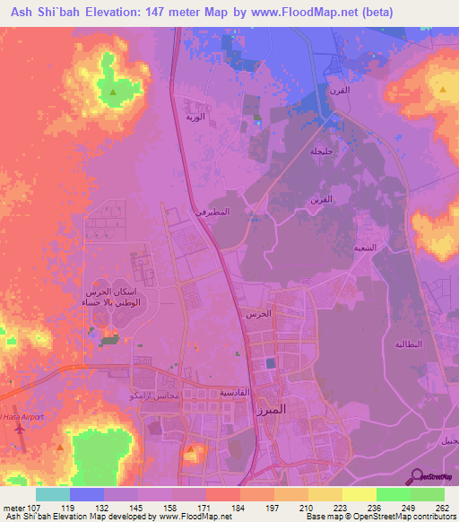 Ash Shi`bah,Saudi Arabia Elevation Map