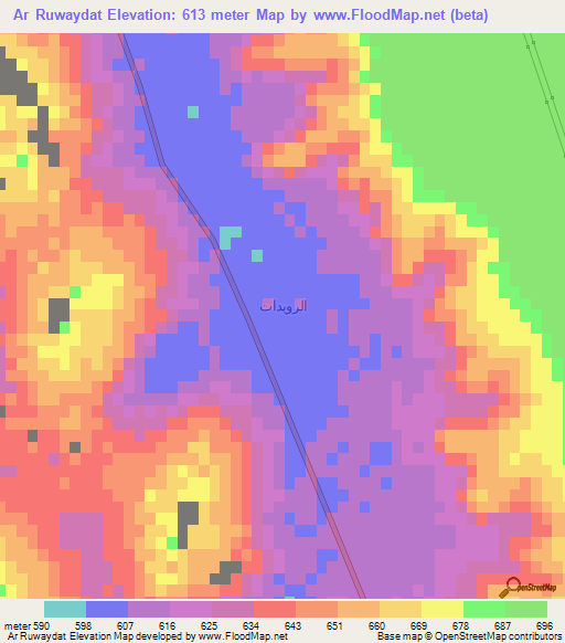 Ar Ruwaydat,Saudi Arabia Elevation Map