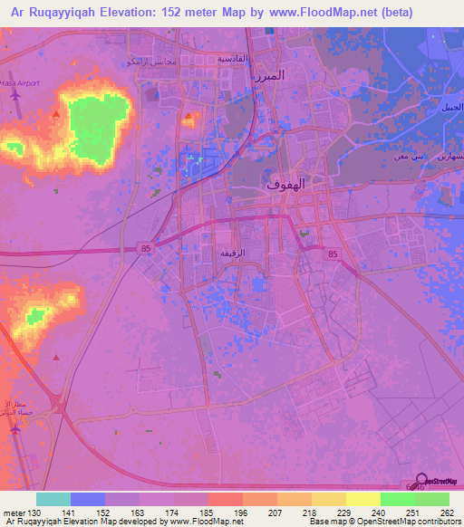 Ar Ruqayyiqah,Saudi Arabia Elevation Map