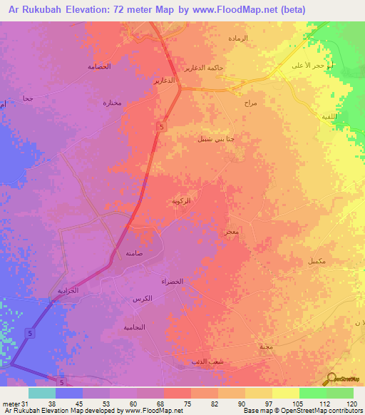 Ar Rukubah,Saudi Arabia Elevation Map