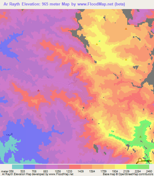 Ar Rayth,Saudi Arabia Elevation Map