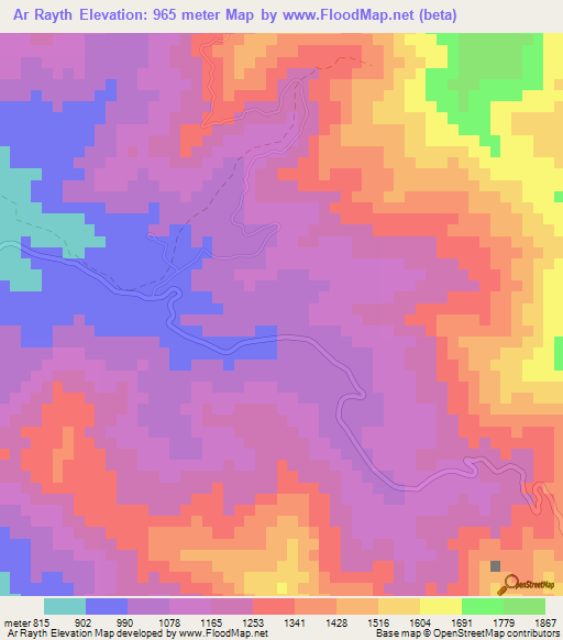 Ar Rayth,Saudi Arabia Elevation Map