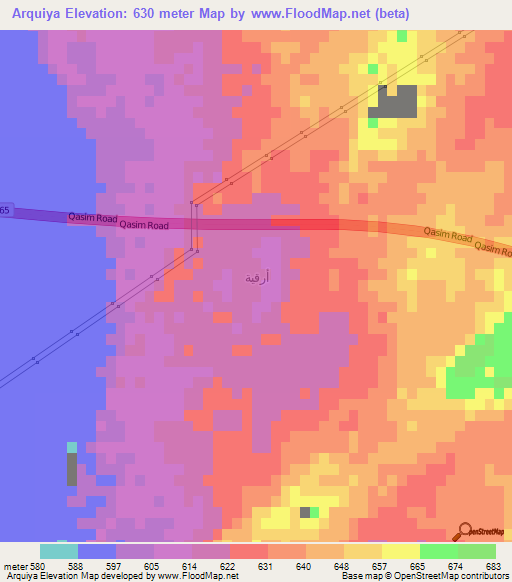 Arquiya,Saudi Arabia Elevation Map