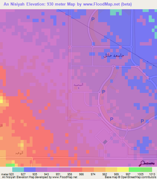 An Nisiyah,Saudi Arabia Elevation Map