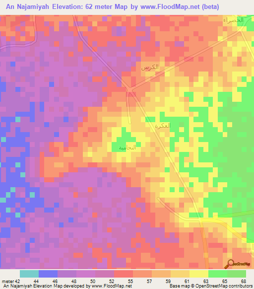 An Najamiyah,Saudi Arabia Elevation Map