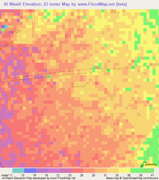 Al Wasili,Saudi Arabia Elevation Map