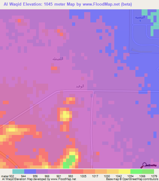 Al Waqid,Saudi Arabia Elevation Map