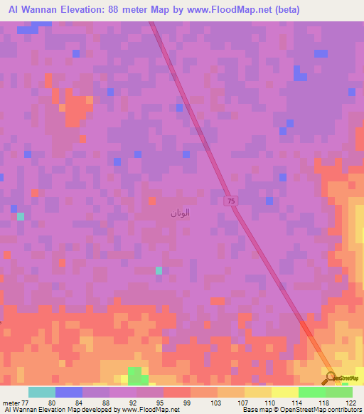 Al Wannan,Saudi Arabia Elevation Map