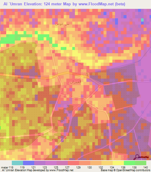 Al `Umran,Saudi Arabia Elevation Map