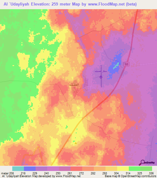 Al `Udayliyah,Saudi Arabia Elevation Map