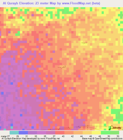 Al Qurayb,Saudi Arabia Elevation Map