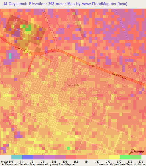 Al Qaysumah,Saudi Arabia Elevation Map