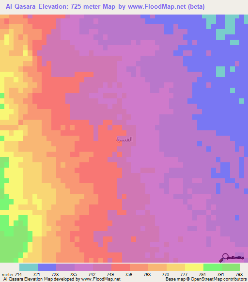 Al Qasara,Saudi Arabia Elevation Map