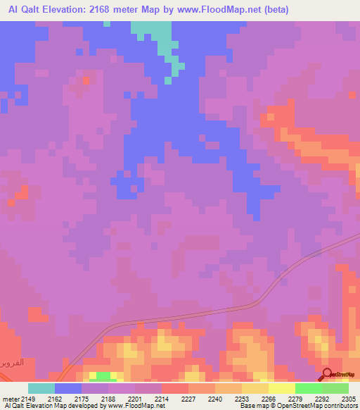 Al Qalt,Saudi Arabia Elevation Map