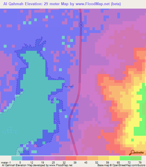 Al Qahmah,Saudi Arabia Elevation Map