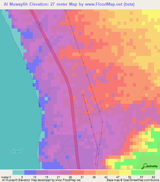 Al Muwaylih,Saudi Arabia Elevation Map