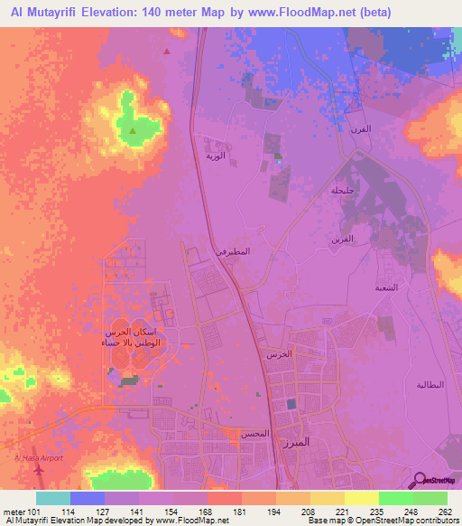 Al Mutayrifi,Saudi Arabia Elevation Map