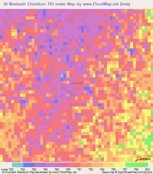 Al Mushash,Saudi Arabia Elevation Map