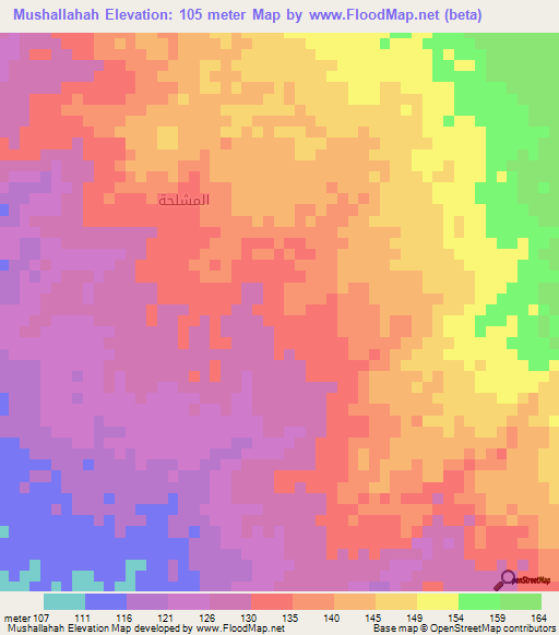 Mushallahah,Saudi Arabia Elevation Map