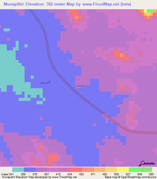 Munaydhir,Saudi Arabia Elevation Map