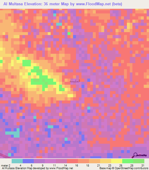 Al Multasa,Saudi Arabia Elevation Map