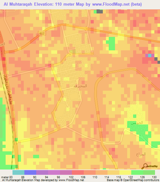 Al Muhtaraqah,Saudi Arabia Elevation Map