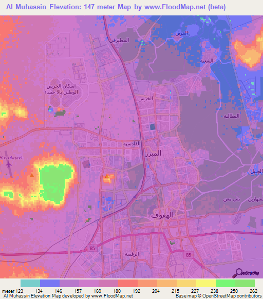 Al Muhassin,Saudi Arabia Elevation Map