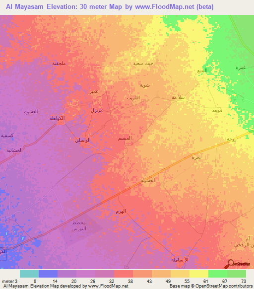 Al Mayasam,Saudi Arabia Elevation Map