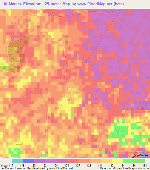Al Markaz,Saudi Arabia Elevation Map