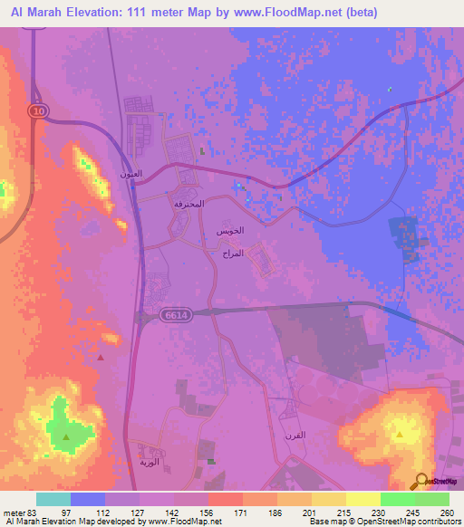 Al Marah,Saudi Arabia Elevation Map