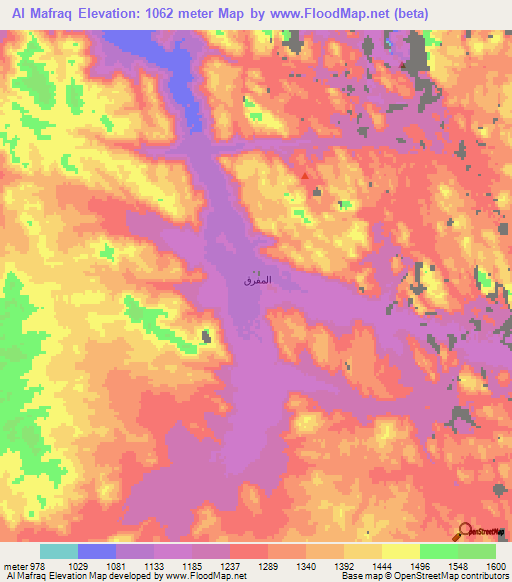 Al Mafraq,Saudi Arabia Elevation Map