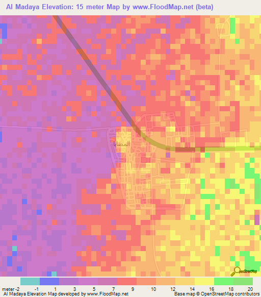 Al Madaya,Saudi Arabia Elevation Map