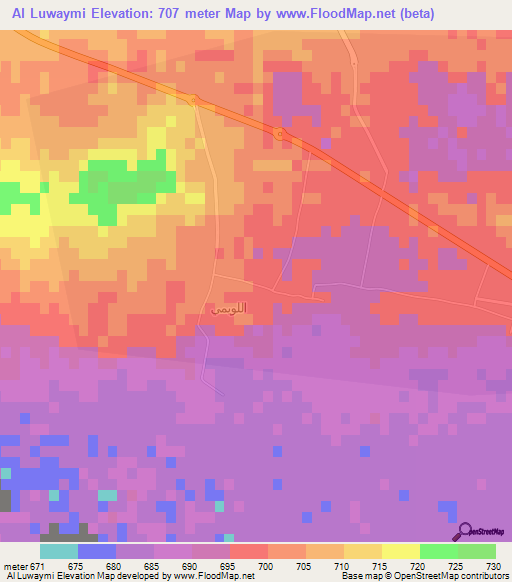 Al Luwaymi,Saudi Arabia Elevation Map